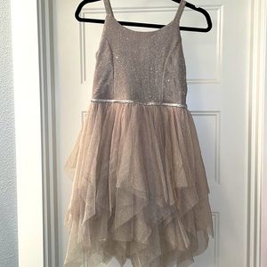 Girls silver formal dress